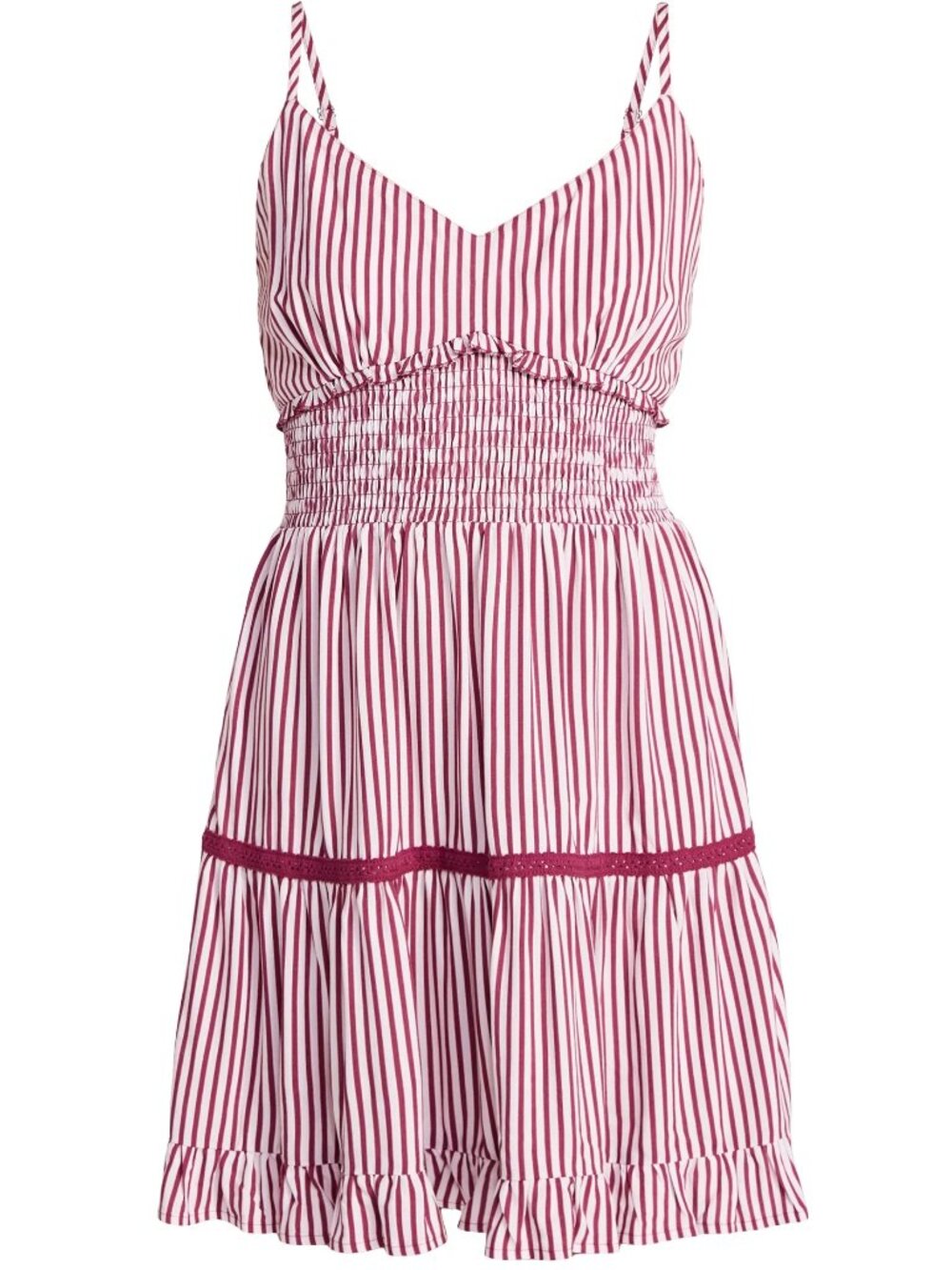 NWT, SZ L (12-14) Fit & Flare, Red Stripes Summer Mini Dress